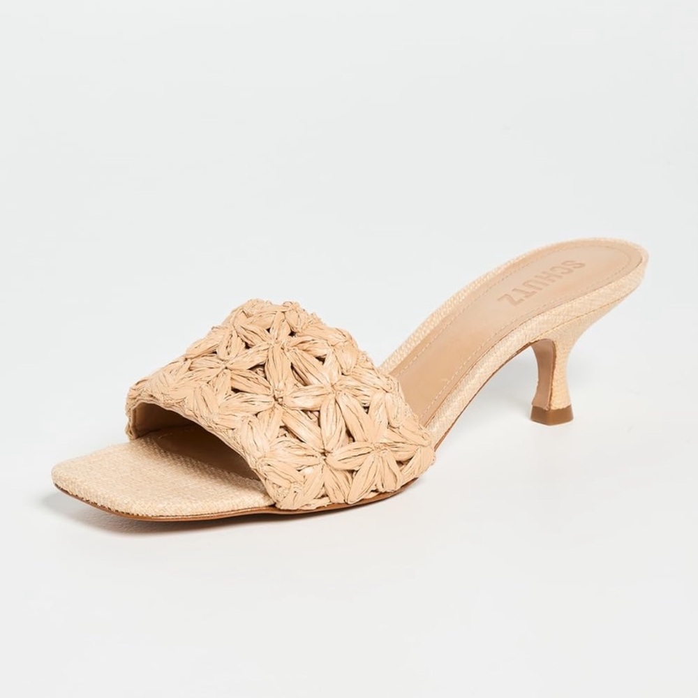 Schutz Dethalia Straw Slide Heels